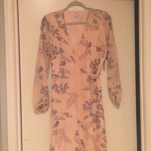 Long cross over flower dress